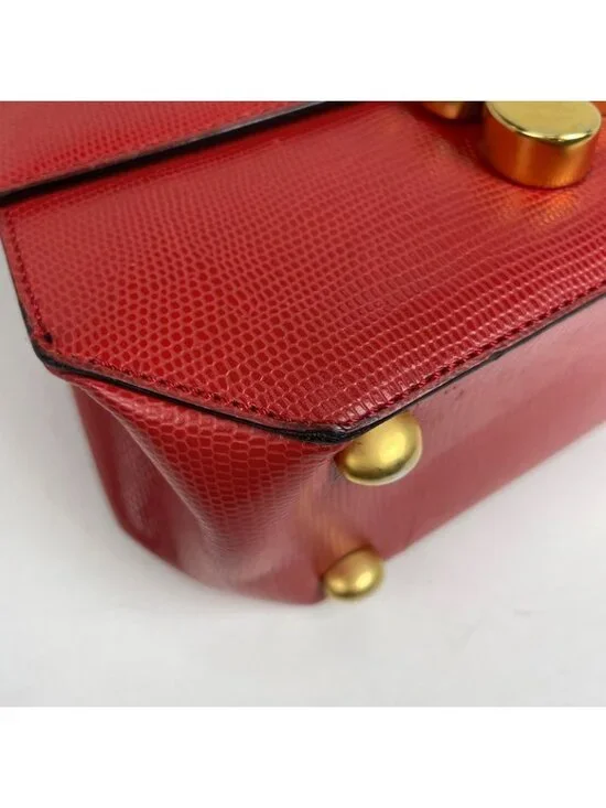 Celine Blason Logo 2-Way Shoulder Bag Leather Red - Picture 3 of 9